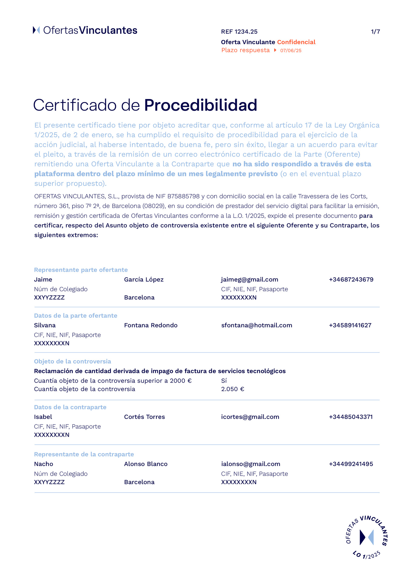 Certificado de Procedibilidad 2