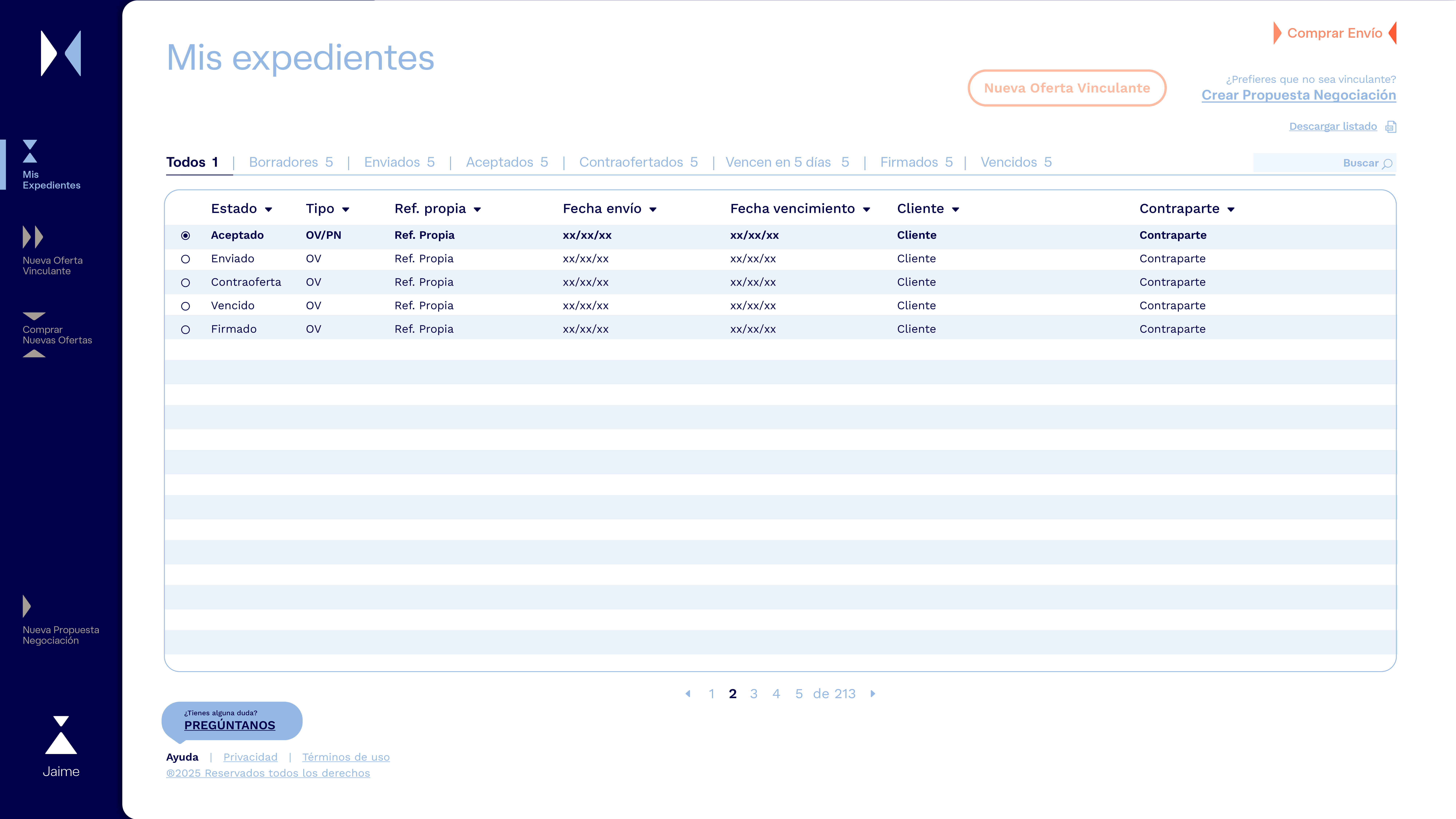 Gestionar expedientes